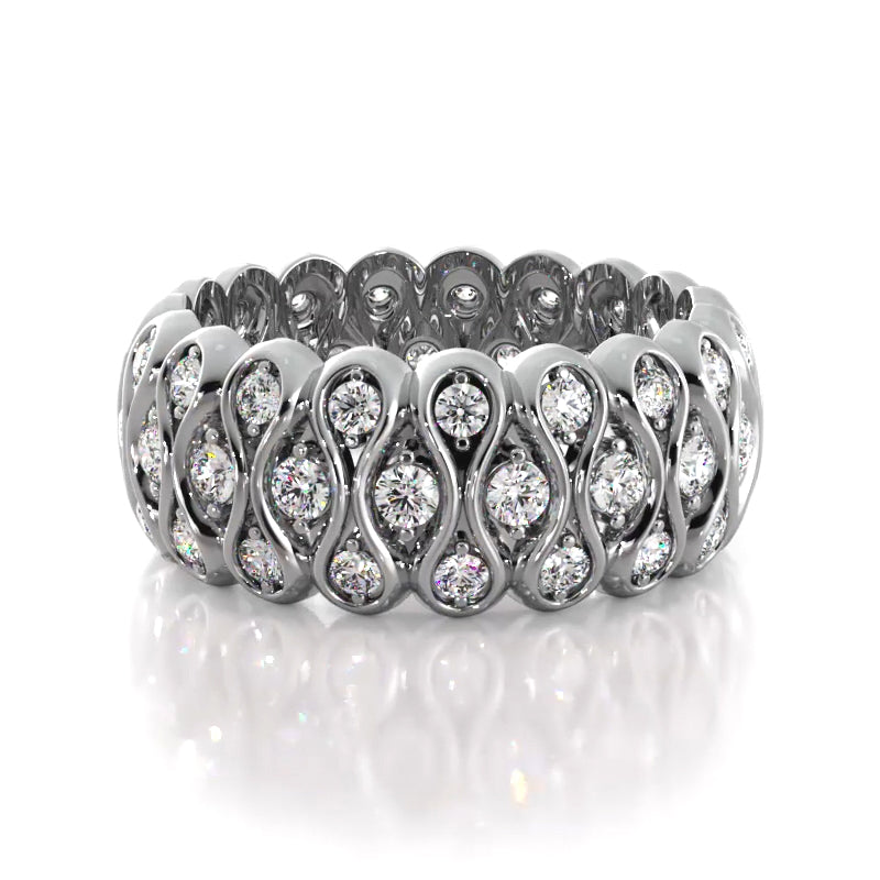 1.05 ct. Round Diamond Eternity Wedding Band-VIRABYANI